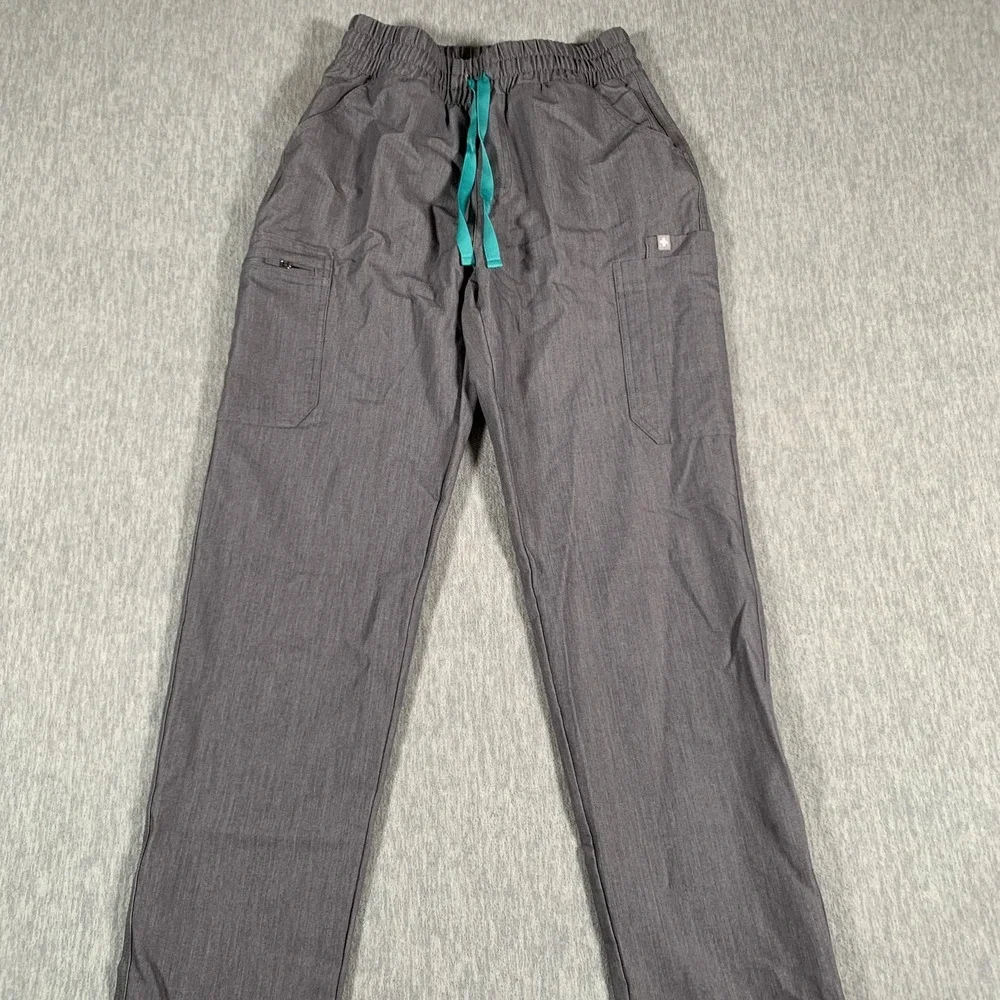 FIGS Scrub Pants Womens XS‎ Gray Technical Collection Drawstring Cargo Pockets
